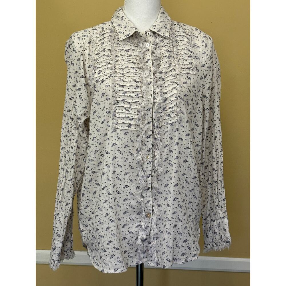 Floral Ruffle Blouse - Cream